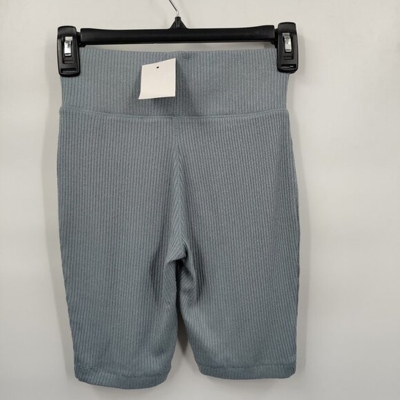 New Rag & Bone Knit Rib High Waist Biker Tights Short Small Women Gray - Picture 3 of 10